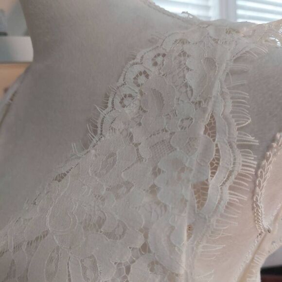 Joie Nicolina White  Mini Dress size Small Eyelash Lace V-Neck - Picture 11 of 14